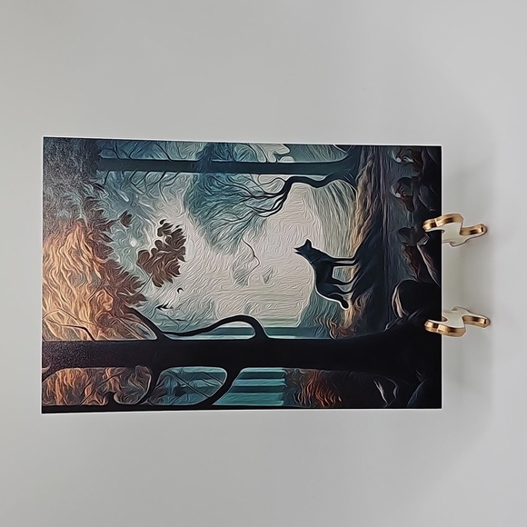 4x6 Wolf in the Forest Fantasy‎ Art Illustration Oil Painting Print - Picture 6 of 6